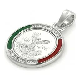 Dije Medalla Centenario Plata 999 con Zirconia Verde - Imagen 2