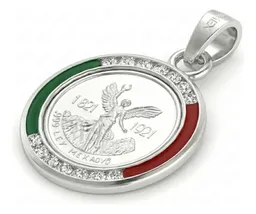 Dije Medalla Centenario Plata 999 con Zirconia Verde - Imagen 2
