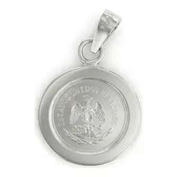 Dije Medalla Centenario Plata 999 con Zirconia Verde - Imagen 3