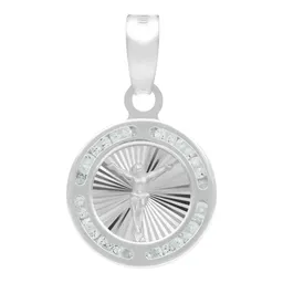 Dije Medalla Cristo Crucificado Plata 925 con Zirconia - Imagen 1