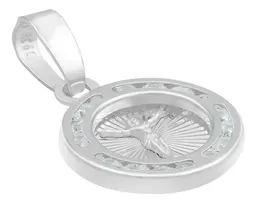 Dije Medalla Cristo Crucificado Plata 925 con Zirconia - Imagen 3
