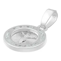 Dije Medalla Cristo Crucificado Plata 925 con Zirconia - Imagen 4