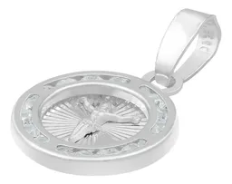 Dije Medalla Cristo Crucificado Plata 925 con Zirconia - Imagen 4