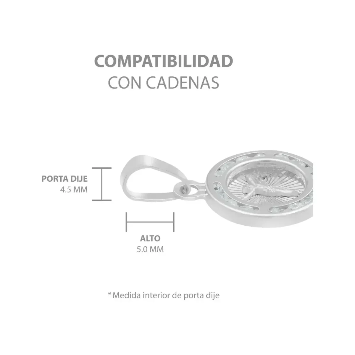 Dije Medalla Cristo Crucificado Plata 925 con Zirconia - Imagen 6