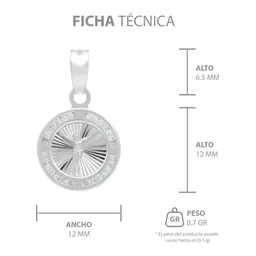 Dije Medalla Cristo Crucificado Plata 925 con Zirconia - Imagen 7