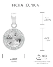 Dije Medalla Cristo Crucificado Plata 925 con Zirconia - Imagen 7