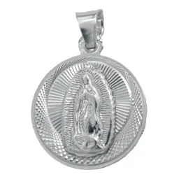Dije Medalla Doble Vista Virgen Sagrado Corazón Plata Ley .925 - Imagen 3