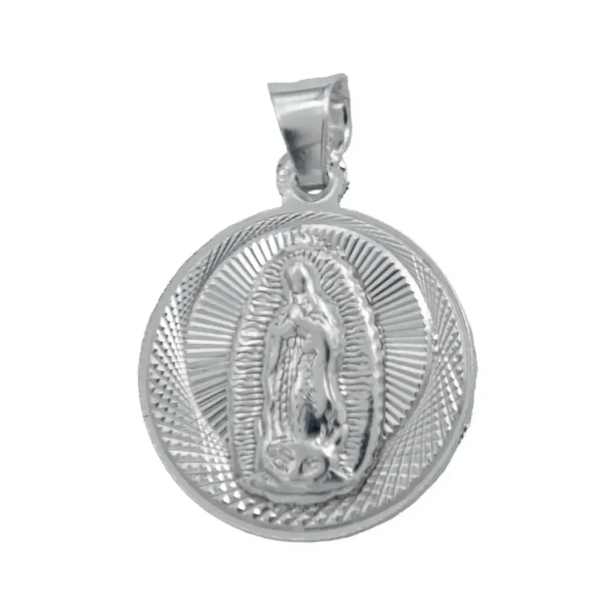 Dije Medalla Doble Vista Virgen Sagrado Corazón Plata Ley .925 - Imagen 3
