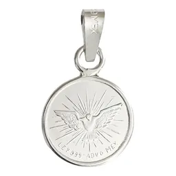 Dije Medalla Espíritu Santo Plata 999 Religiosa Artesanal Unisex - Imagen 1