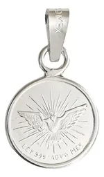 Dije Medalla Espíritu Santo Plata 999 Religiosa Artesanal Unisex - Imagen 1
