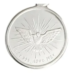 Dije Medalla Espíritu Santo Plata 999 Religiosa Artesanal Unisex - Imagen 3
