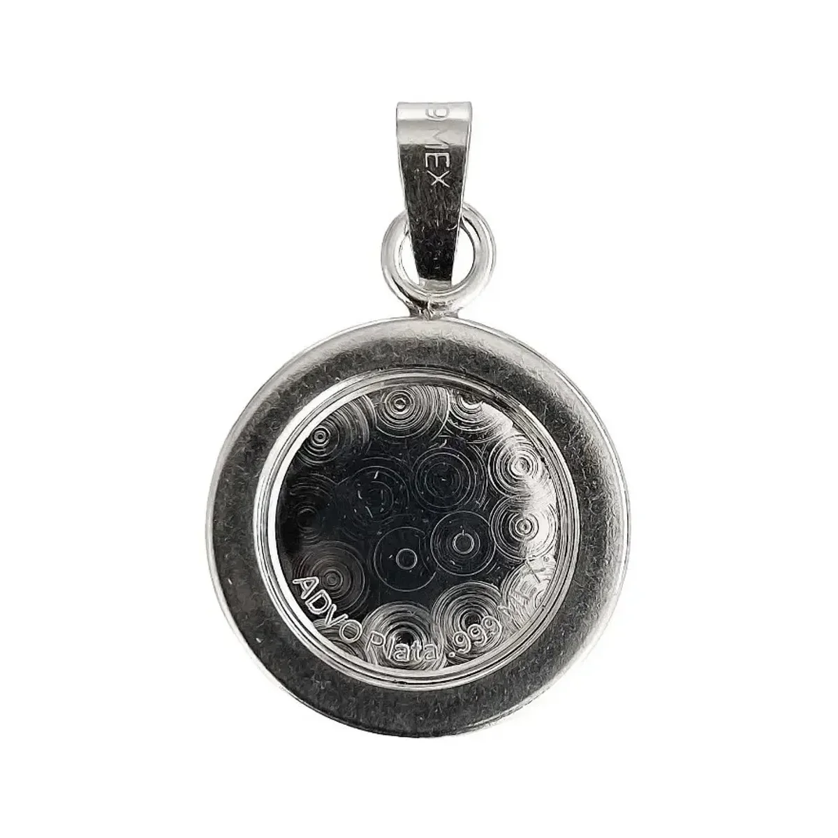 Dije Medalla Espíritu Santo Plata Ley .999 con Zirconia - Imagen 2