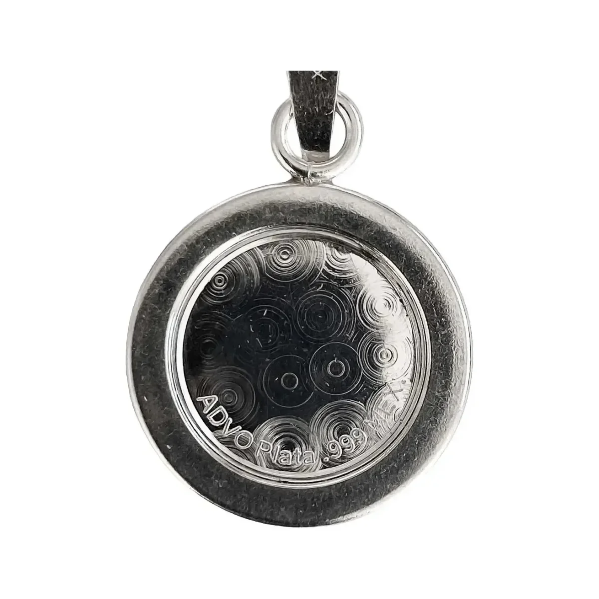 Dije Medalla Espíritu Santo Plata Ley .999 con Zirconia - Imagen 4