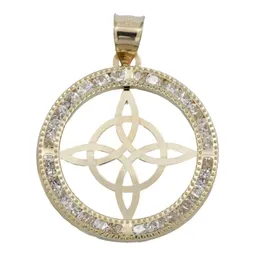 Dije Medalla Nudo Bruja Oro 10k con Zirconia Protección - Imagen 1