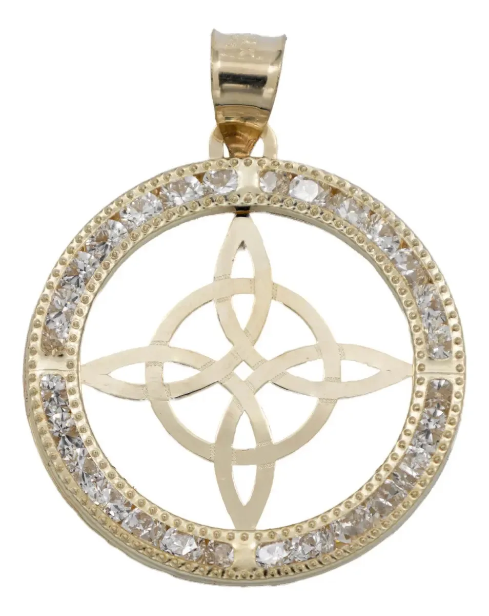 Dije Medalla Nudo Bruja Oro 10k con Zirconia - Joyaris joyería fina artesanal mexicana