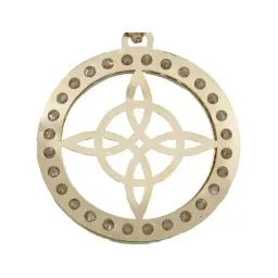 Dije Medalla Nudo Bruja Oro 10k con Zirconia Protección - Imagen 4