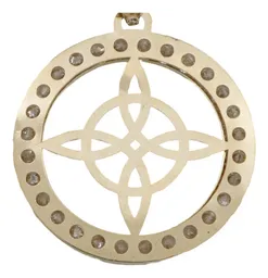 Dije Medalla Nudo Bruja Oro 10k con Zirconia Protección - Imagen 4