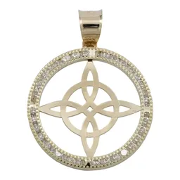 Dije Medalla Nudo Bruja Oro 10k Zirconia Brillante - Imagen 1