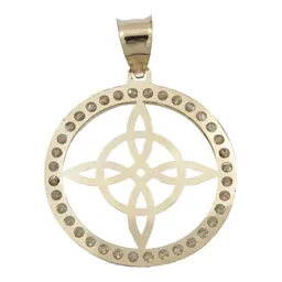 Dije Medalla Nudo Bruja Oro 10k Zirconia Brillante - Imagen 3