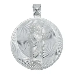 Dije Medalla Plata 925 San Judas Tadeo y Virgen Guadalupe Doble Vista - Imagen 2