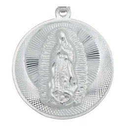 Dije Medalla Plata 925 San Judas Tadeo y Virgen Guadalupe Doble Vista - Imagen 5