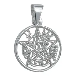 Dije Medalla Plata 925 Tetragramatón Detallado Amuleto Protección - Imagen 1