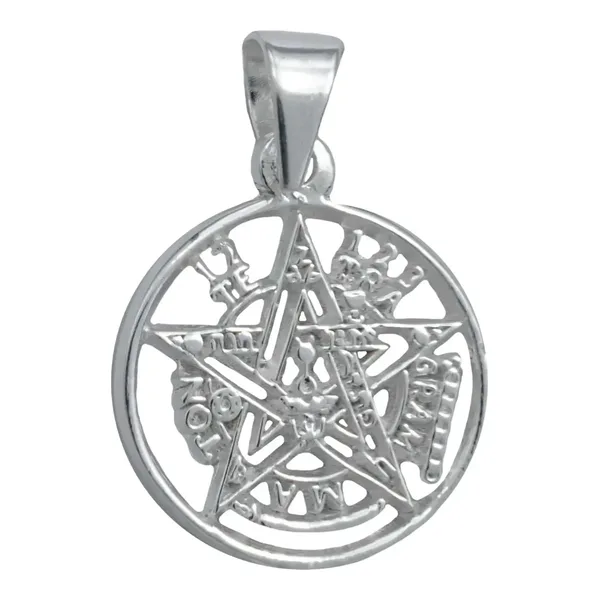 Dije Medalla Plata 925 Tetragramatón Detallado Amuleto Protección - Imagen 1