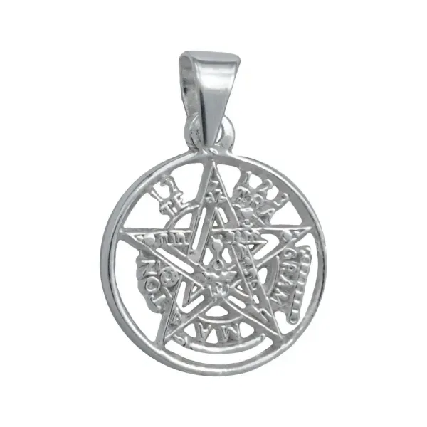 Dije Medalla Plata 925 Tetragramatón Detallado Amuleto Protección - Imagen 1