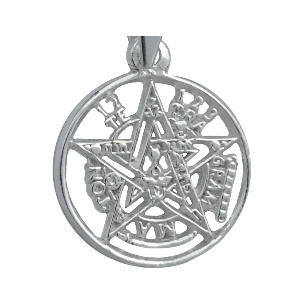 Dije Medalla Plata 925 Tetragramatón Detallado Amuleto Protección - Imagen 2