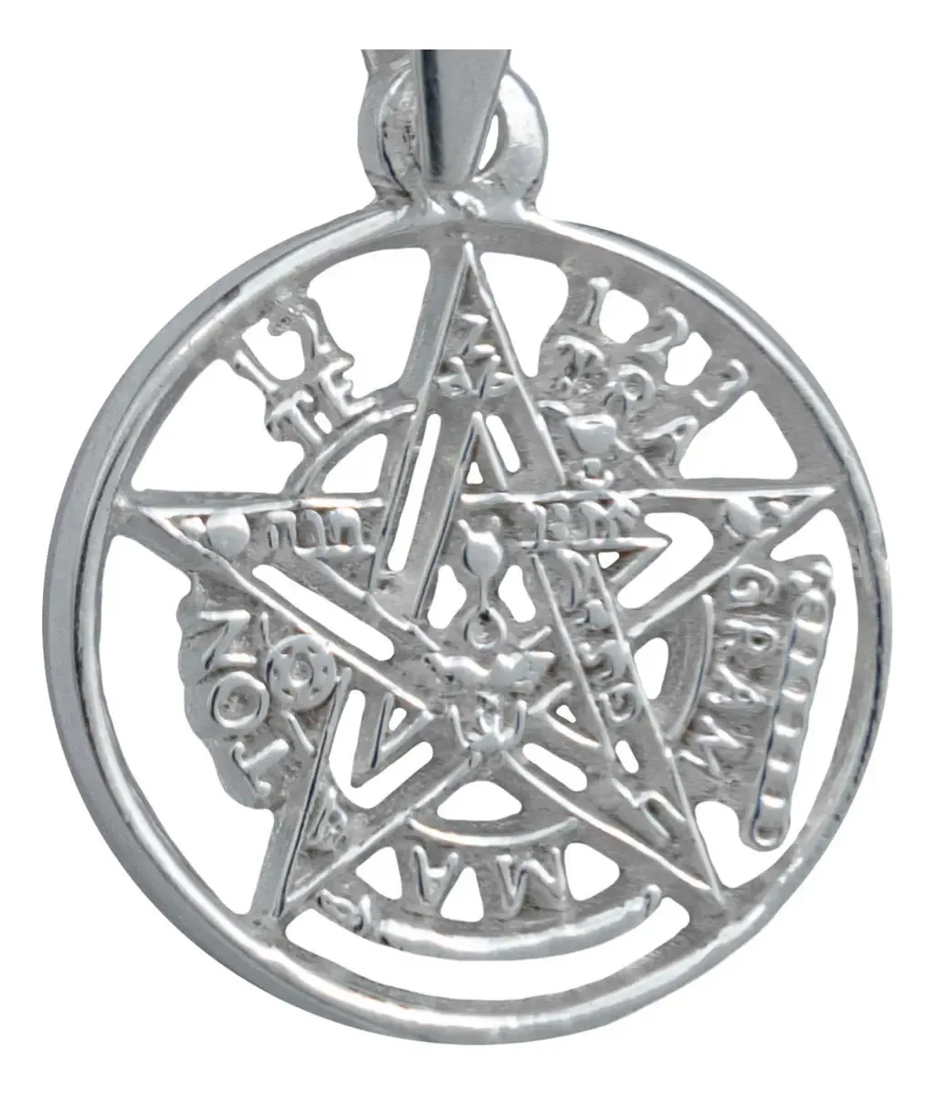 Dije Medalla Plata 925 Tetragramatón Detallado Amuleto Protección - Imagen 1