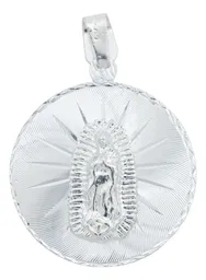 Dije Medalla Plata 925 Virgen Guadalupe Acabado Diamantado - Imagen 1
