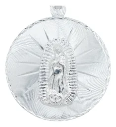 Dije Medalla Plata 925 Virgen Guadalupe Acabado Diamantado - Imagen 2