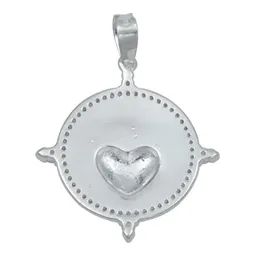 Dije Medalla Sagrado Corazón Plata 925 con Zirconia - Imagen 3