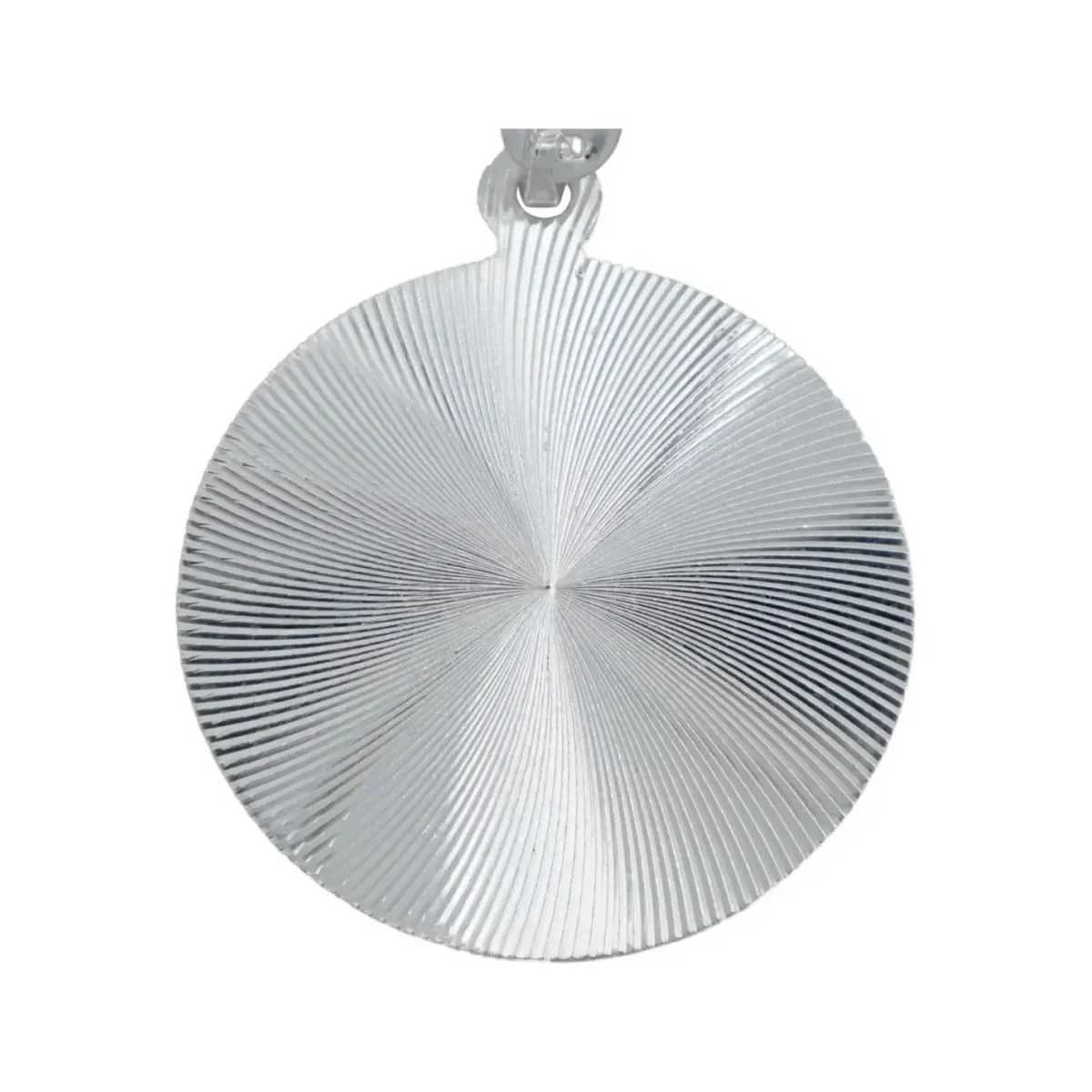 Dije Medalla Sagrado Corazón Plata 925 Diamantada Grande - Imagen 4