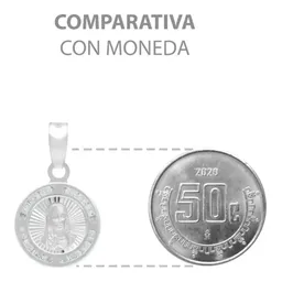 Dije Medalla Sagrado Corazón Plata .925 Zirconia Blanca - Imagen 7