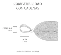 Dije Medalla San Benito Cruz Plata 925 Doble Vista - Imagen 6