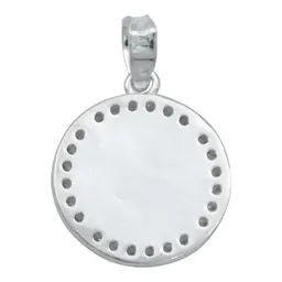 Dije Medalla San Benito Doble Vista Plata 925 con Zirconia - Imagen 3