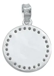 Dije Medalla San Benito Doble Vista Plata 925 con Zirconia - Imagen 3