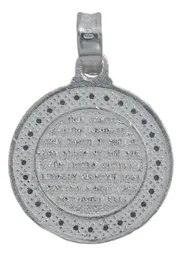 Dije Medalla San Benito Oración Plata 925 con Zirconia - Imagen 3