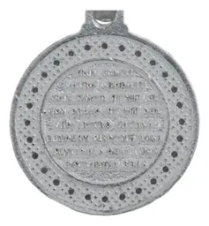 Dije Medalla San Benito Oración Plata 925 con Zirconia - Imagen 4