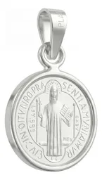 Dije Medalla San Benito Plata 999 Acabado Pulido - Imagen 2