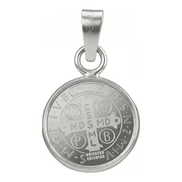 Dije Medalla San Benito Plata 999 Acabado Pulido - Imagen 3