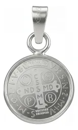 Dije Medalla San Benito Plata 999 Acabado Pulido - Imagen 3