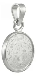 Dije Medalla San Benito Plata 999 Acabado Pulido - Imagen 4