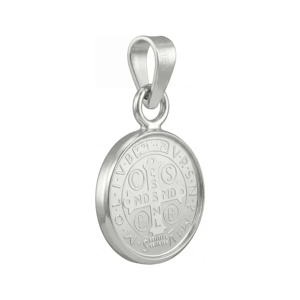Dije Medalla San Benito Plata 999 Acabado Pulido - Imagen 4