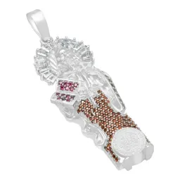 Dije Medalla San Benito Plata 925 con Zirconia Café - Imagen 3