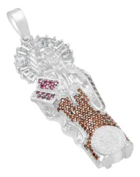 Dije Medalla San Benito Plata 925 con Zirconia Café - Imagen 3