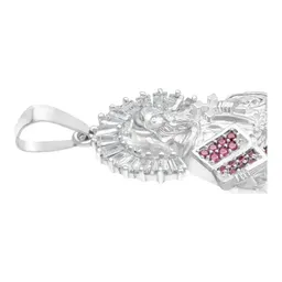 Dije Medalla San Benito Plata 925 con Zirconia Café - Imagen 5