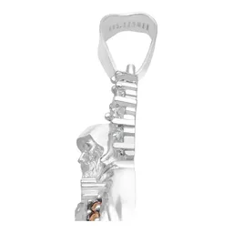 Dije Medalla San Benito Plata 925 con Zirconia Café - Imagen 6