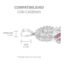 Dije Medalla San Benito Plata 925 con Zirconia Café - Imagen 8